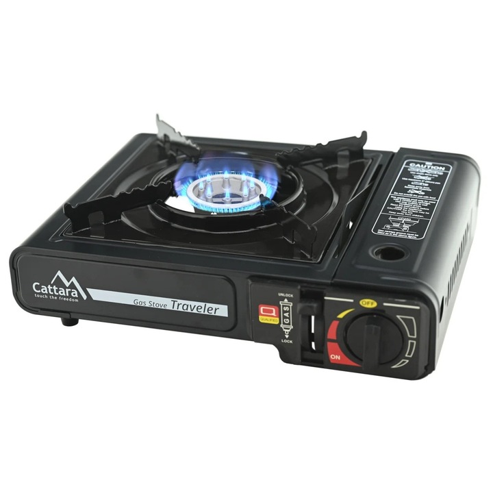 Aragaz Cattara Traveler, 2200W, Piezzo, 1.8kg, 34 x 11 x 28cm, 150g/h - TT13590