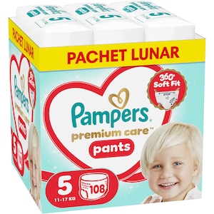 Scutece-chilotel Pampers Premium Care Pants XXL Box Marimea 5, 11kg-17kg, 108 buc