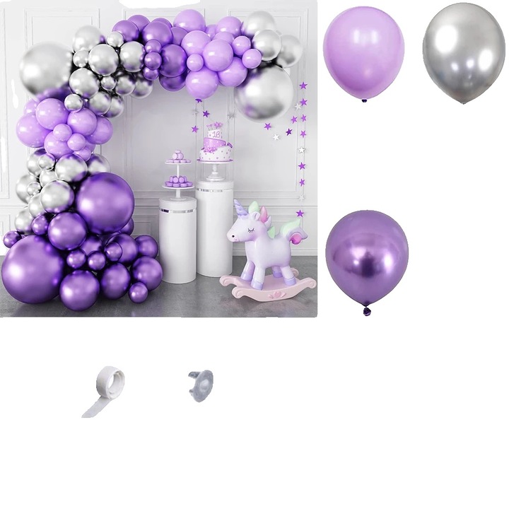 Set Baloane Garland, 139 Piese, Diverse Ocazii, Rotund, Multicolor