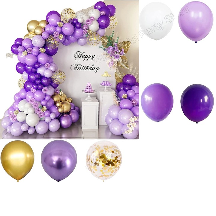 Set de Baloane Garland, 139 Piese, Diverse Ocazii, Rotund, Multicolor