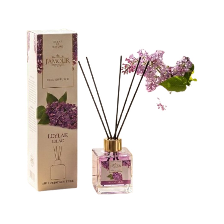 Jamour szobaillatosító, 100 ml, lila, természetes rost pálcák