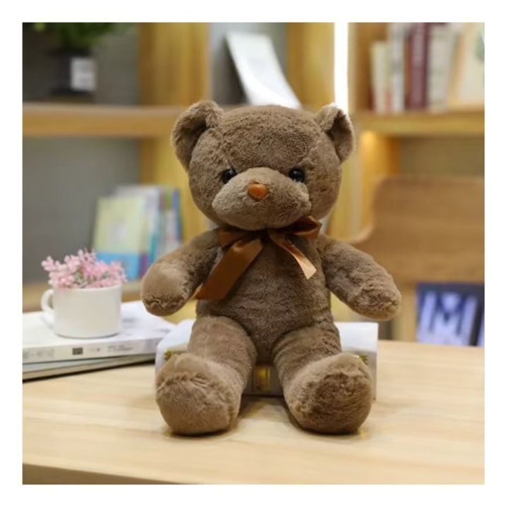 Ursulet de plus, 30cm, jucarie moale, decorativa, multicolor