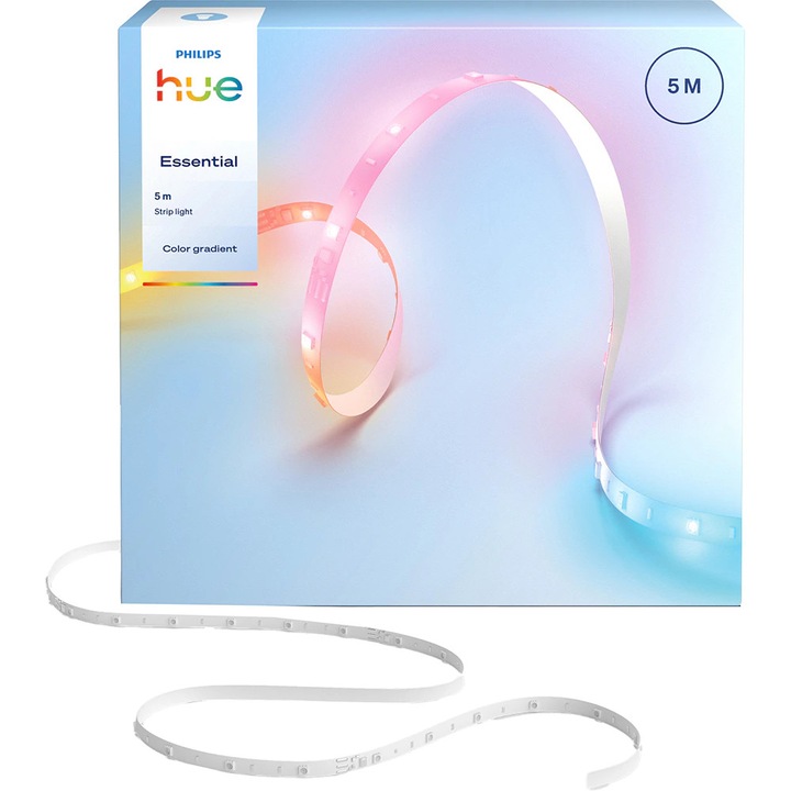 LED лента RGB PHILIPS Hue Essential, 15.3W, IP20, пластмаса, прозрачна, 5 м