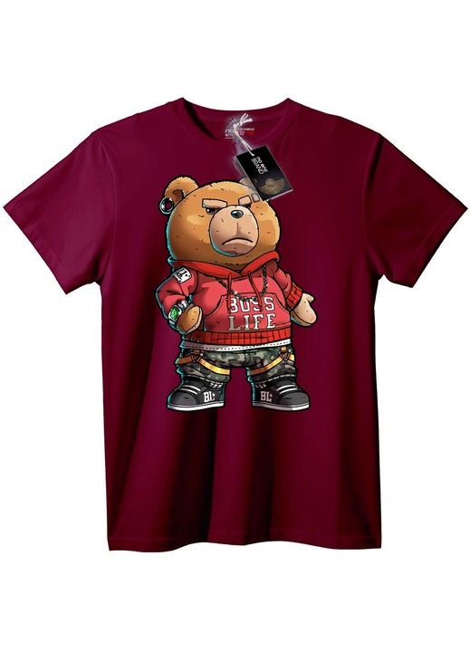 Tricou Boss Life urs, Visiniu
