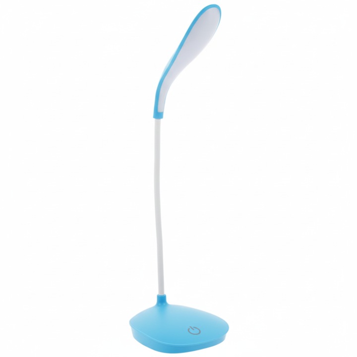 Lampa LED pentru birou NEXTLY, flexibila, 3 trepte de intensitate, control tactil, incarcare USB, albastru