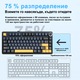 Клавиатура AULA F75, 75% компактна, Gasket структура, универсален Hot-Swap, линейни суичове LEOBOG, RGB осветление, Tri-Mod (Bluetooth/2.4G/Type-C), за гейминг и офис, черна
