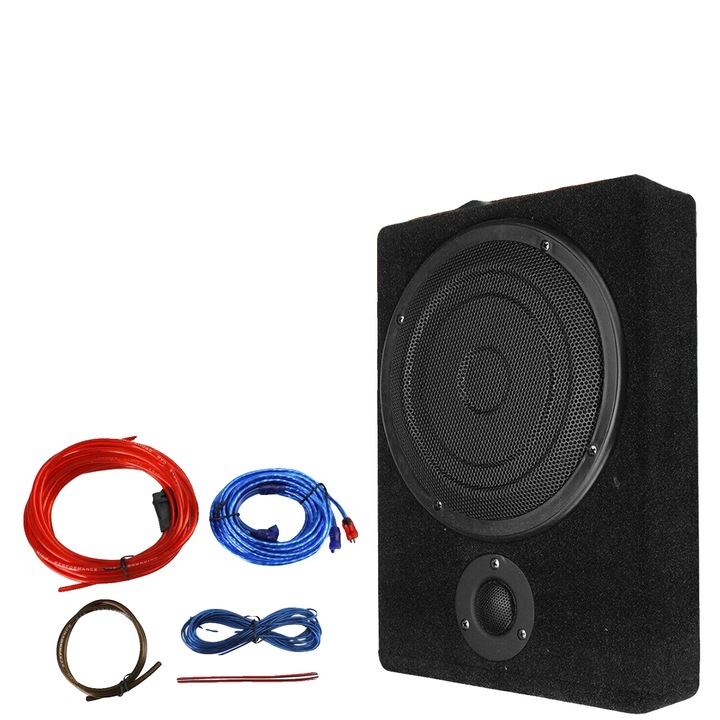 Subwoofer auto, 8 inch, 600W putere maxima, 200W putere RMS, 12V, design compact