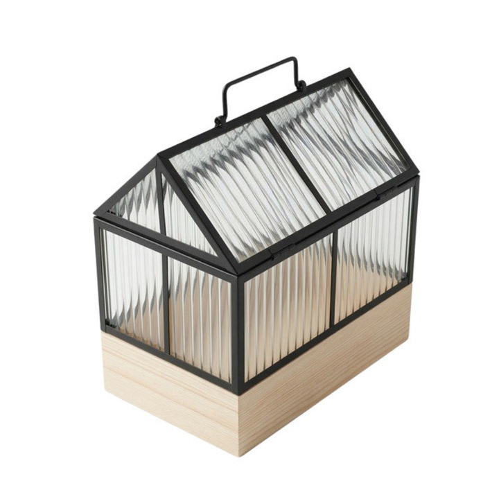 Mini sera cu cadru metalic KALA, 30 x 26 x 18 cm