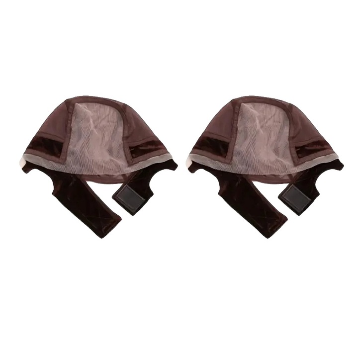 Set 2 plase pentru peruci, ajustabil, design antiderapant, maro