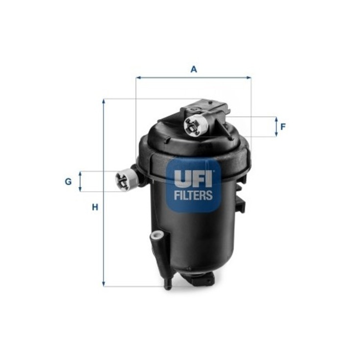 Filtru de combustibil Ufi pentru Fiat Sedici, 71743888, 10x15x22cm
