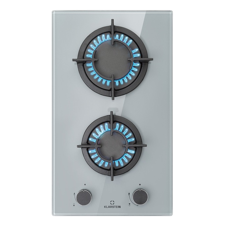 Plita cu gaz Klarstein Firetale, 2 arzătoare din aluminiu, 30x51cm, gaz natural/propan