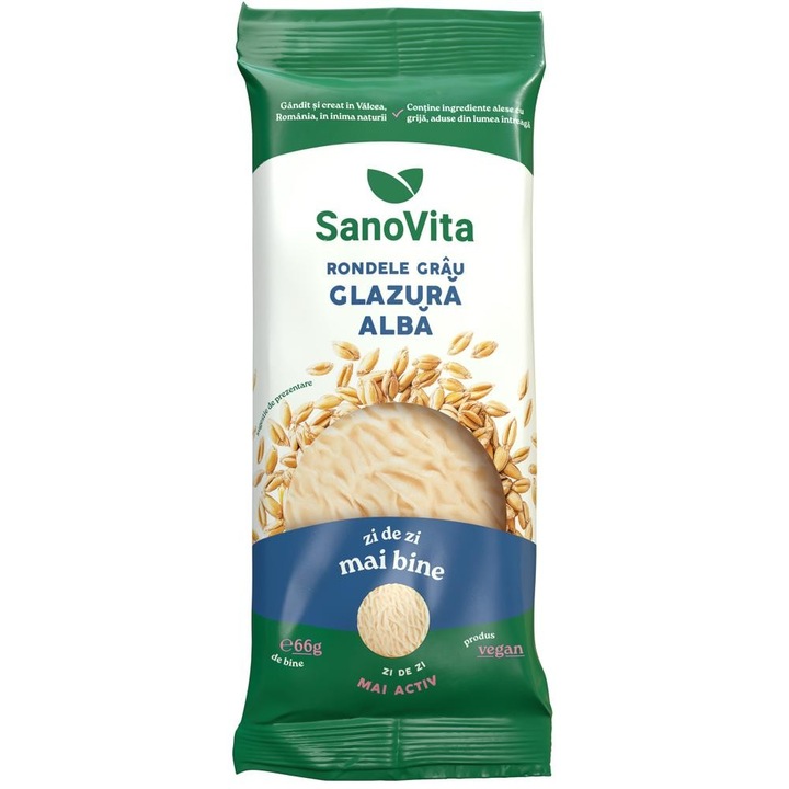 Set 3 x Rondele din Grau cu Glazura Alba, Sanovita, 66 g