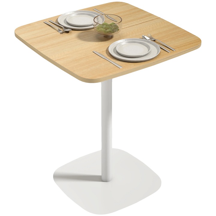 Masa de dining, design compact, constructie durabila, galben, 2 persoane