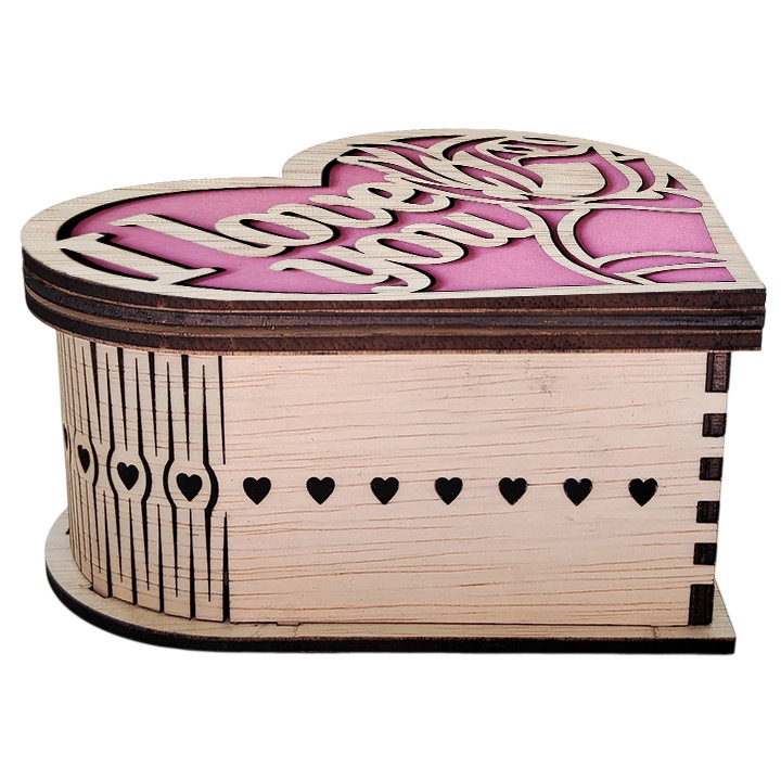 Cutie din lemn model inima pentru femei - cadou elegant pentru doamna, prietena, iubita, mama, sotie, sora. Poate fi folosita pentru depozitarea bomboanelor, bijuteriilor si suvenirurilor 3