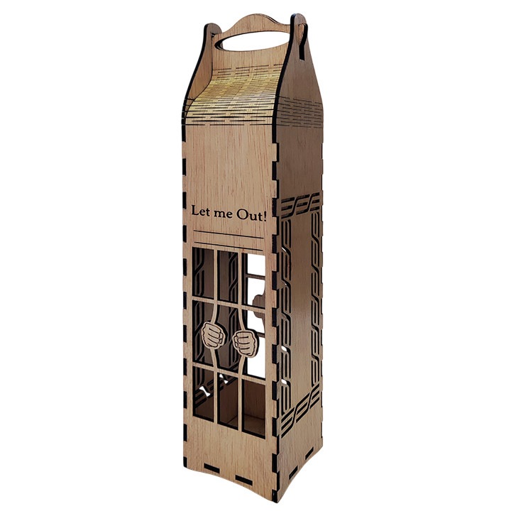 Сutie din lemn pentru sticle de vin - cadou elegant pentru o zi de nastere, nunta, aniversare, casa noua, Anul Nou sau Craciun