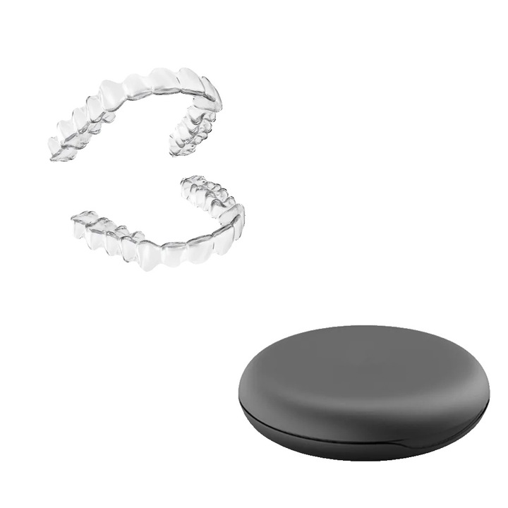 Aparat dentar, silicon, tratament ortodontic, cutie neagra, 1 set