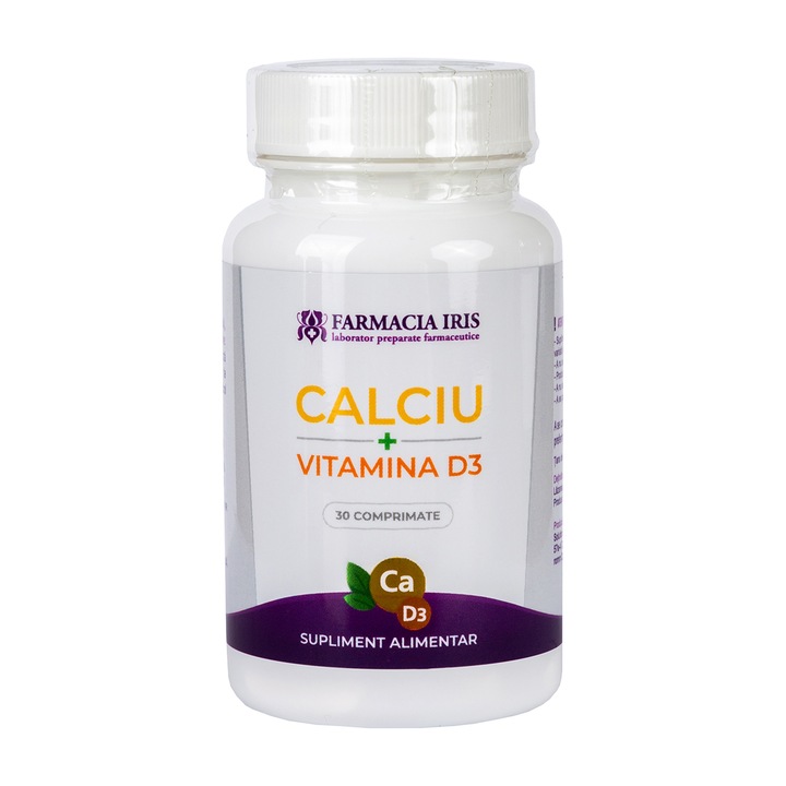 Supliment alimentar, Calciu 450 mg + Vitamina D3, 30 comprimate