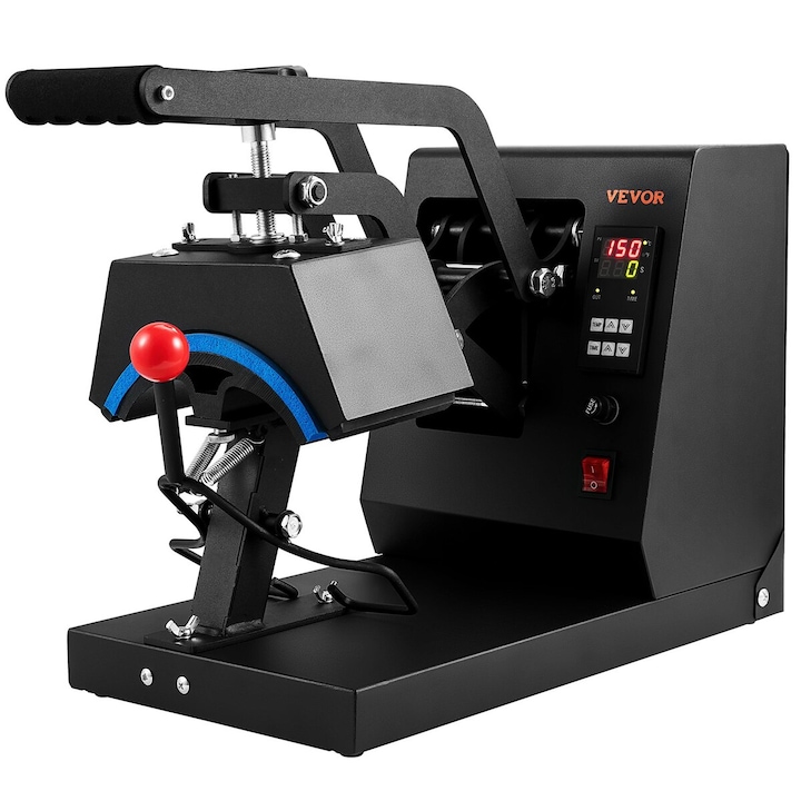 Masina de Transfer Termic 8 in 1 VEVOR, 38.1x38.1 cm, 1000W, Neagra, Accesorii Complete