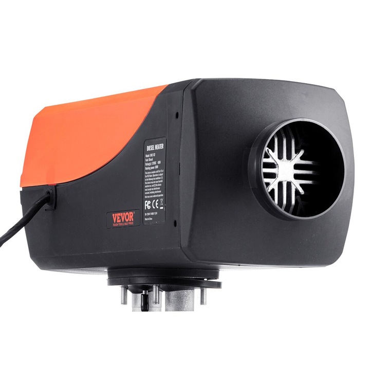 VEVOR 12V 8KW dízel légfűtés Bluetooth vezérléssel, LCD kijelzővel, lakóautóhoz, teherautóhoz, mérete 375x140x175mm