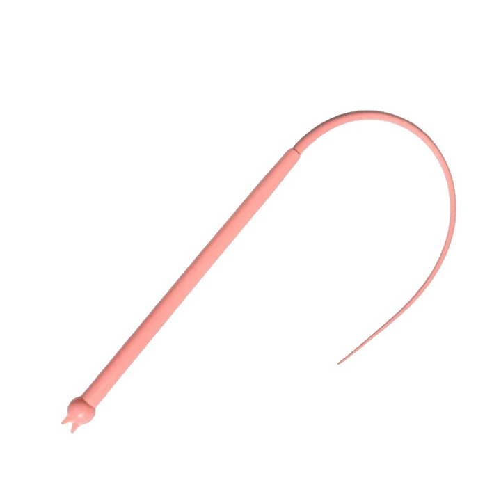 Jucarie interactiva pentru pisici, bat din silicon flexibil, roz