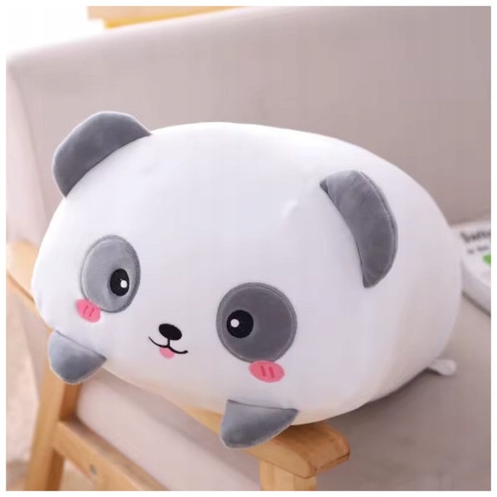 Patura de plus Panda, jucarie de plus, super moale, multicolor, 50x70cm