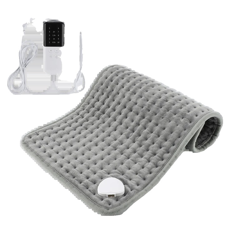 Patura electrica, 60x30cm, 10 niveluri de temperatura, material micro-plush, priza EU