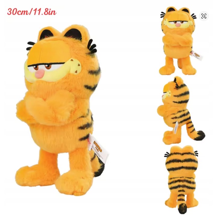 Plüssjáték, Garfield, 30cm, narancssárga, félig csukott szemmel