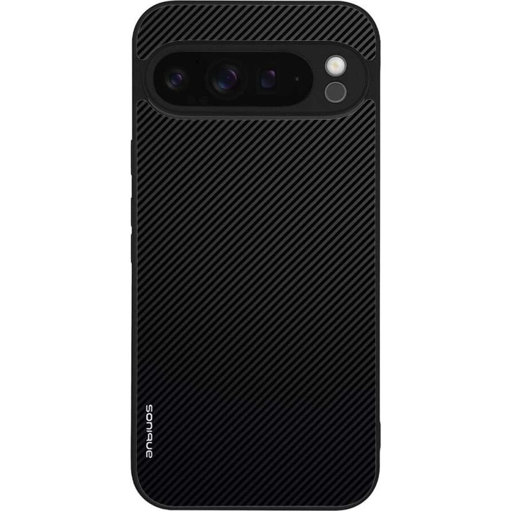 Husa telefon Sonique Carbon Series pentru Google Pixel 9 Pro XL 5G, silicon, antisoc, neagra