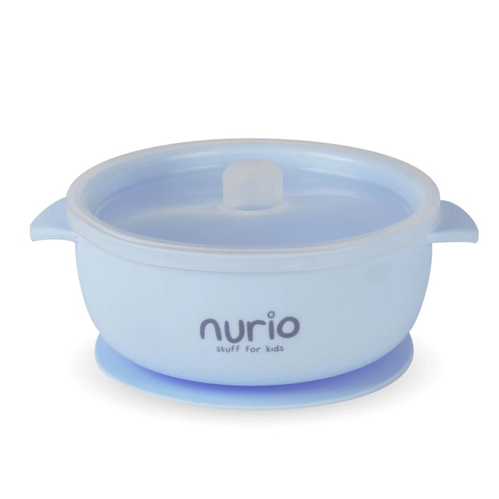 Bol din silicon cu capac Nurio - Albastru