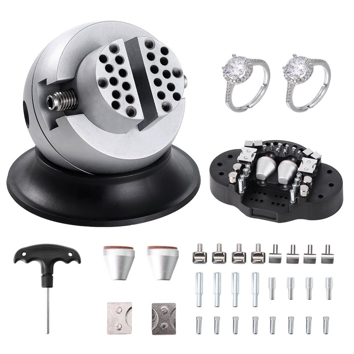 Menghina de gravare VEVOR, 7.6 cm, 30 accesorii, rotire 360°, 97x97x85 mm, 2.13 in deschidere maxima