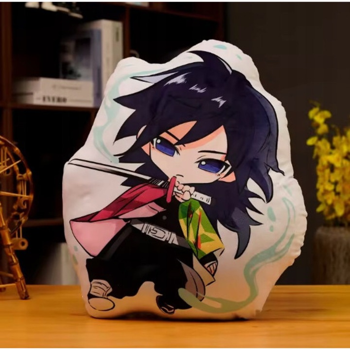 Perna decorativa anime chibi, Giyu Tomioka, 45x30cm, multicolor, fara fermoar Generic