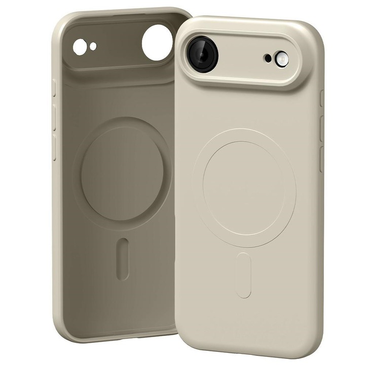 Carcasa MagSafe Mercury pentru iPhone 17 Air, silicon semi-flexibil, culoare Stone