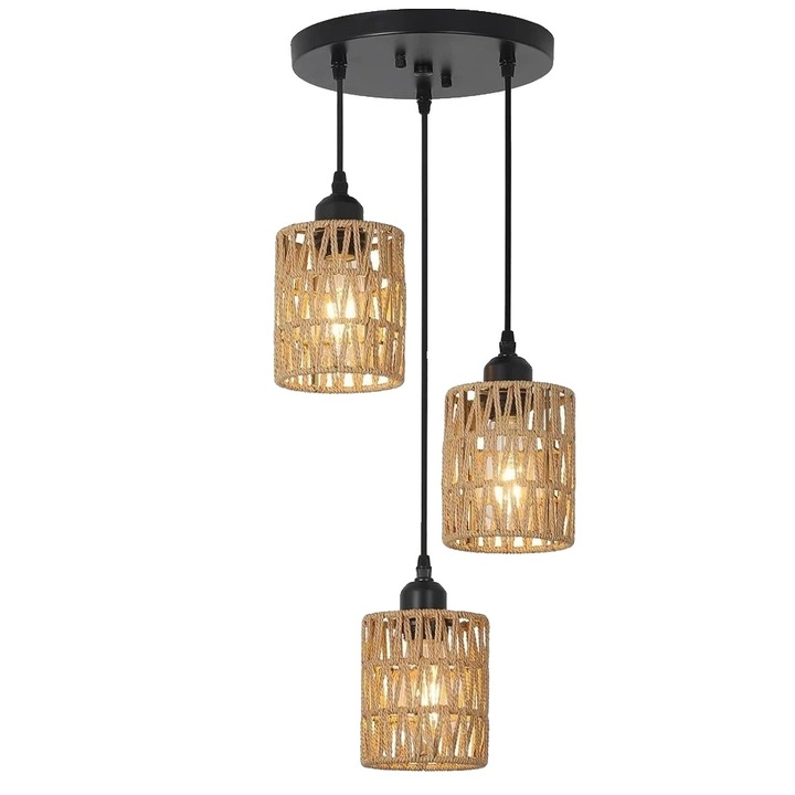 Lustra, design impletit, materiale ecologice, fara bec, dimensiuni variate