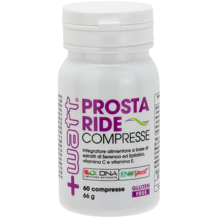 Prosta Ride Compresse +Watt, supliment alimentar pe baza de extracte de Serenoa, Epilobium, vitamina C si vitamina E, 60 comprimate