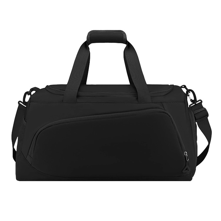 Sporttáska, vízálló, több rekesszel, fekete, standard méret