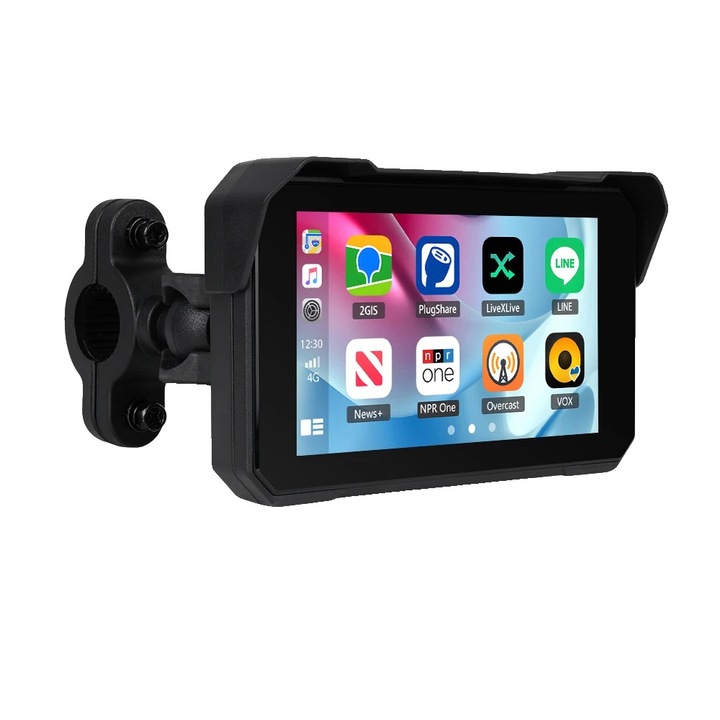 Player multimedia auto, 5 inch, design rezistent la apa, conectivitate inteligenta, suport monitorizare presiune anvelope