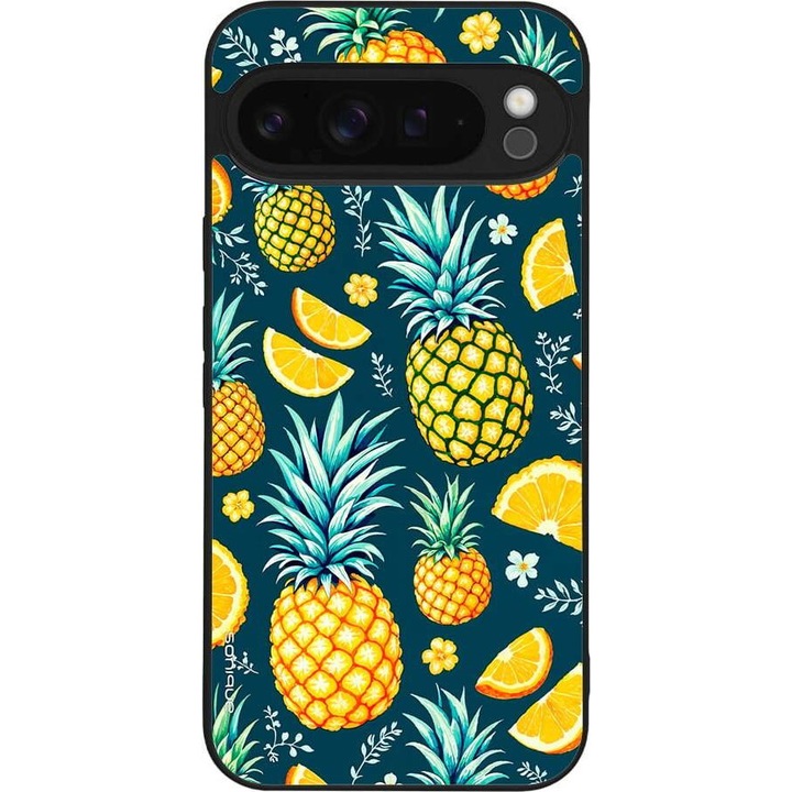 Husa telefon Sonique Fruit Series pentru Google Pixel 9 Pro XL 5G, ananas, silicon, imprimeuri fructe
