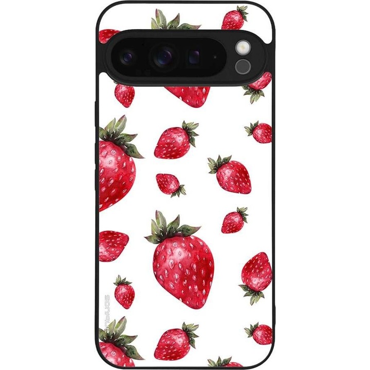 Husa telefon Sonique Fruit Series pentru Google Pixel 9 Pro XL 5G, imprimeu fructe, silicon, antisoc, roz