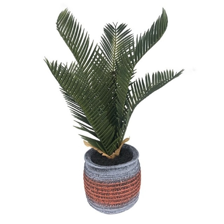 Ghiveci din ceramica, cu feriga, din plastic, 13x35 cm