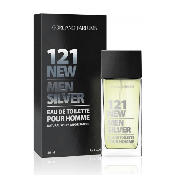 121 NEW MEN SILVER férfi eau de toilette, 50 ml, GORDANO PARFUMS