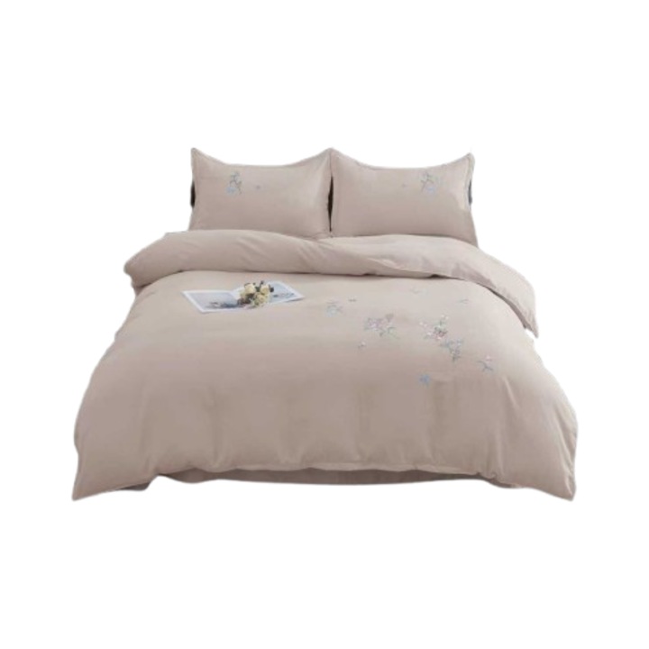 Ágynemű, 2 személyes, 6 részes, 220x240 cm, bézs