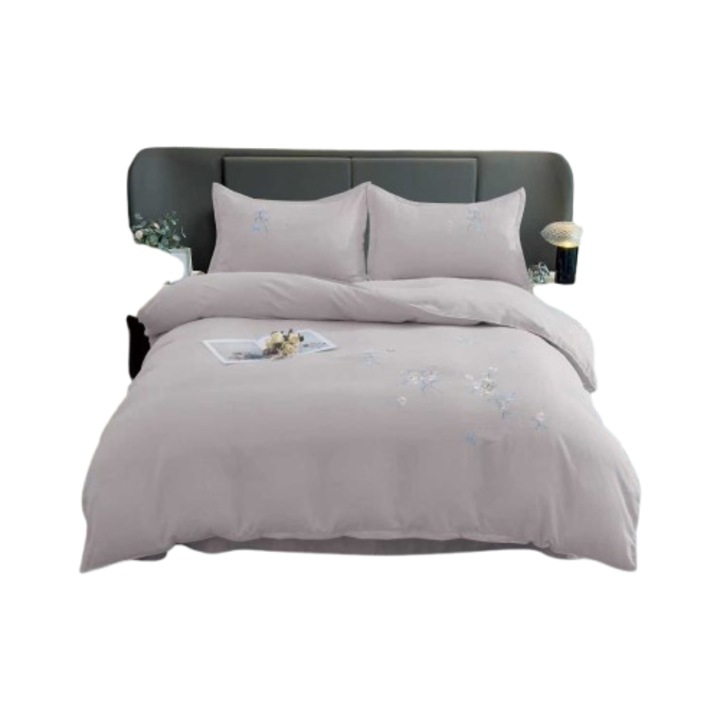 Ágynemű, 2 személyes, 6 részes, 220x240 cm, szürke