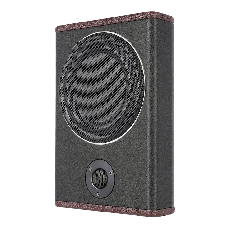 Subwoofer auto, Subwoofer activ sub scaun, 20 cm, Ultra Slim, 600 W, 12 V DC, Compact