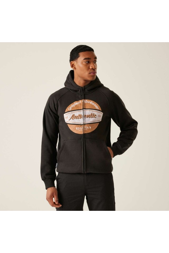 Hanorac fara gluga KAM Full Zip Navy, inchidere cu fermoar, guler
