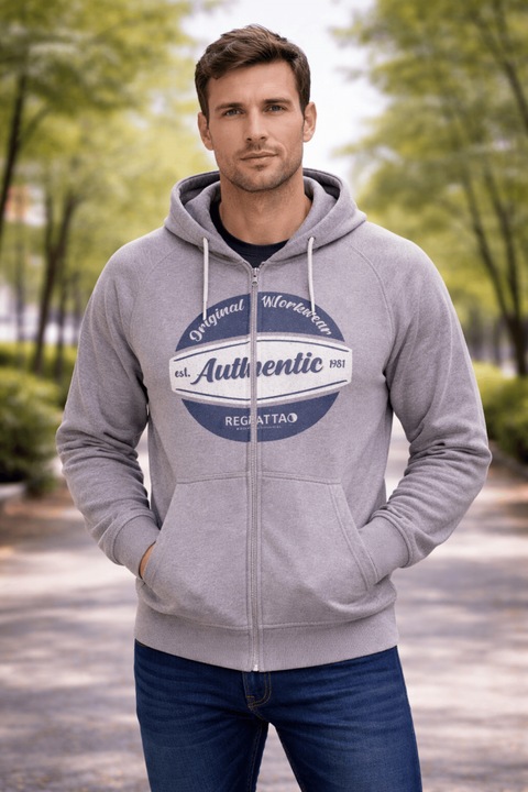 Hanorac pentru barbati cu fermoar full zip, Original Workwear, Regatta - RETRF702, Gri