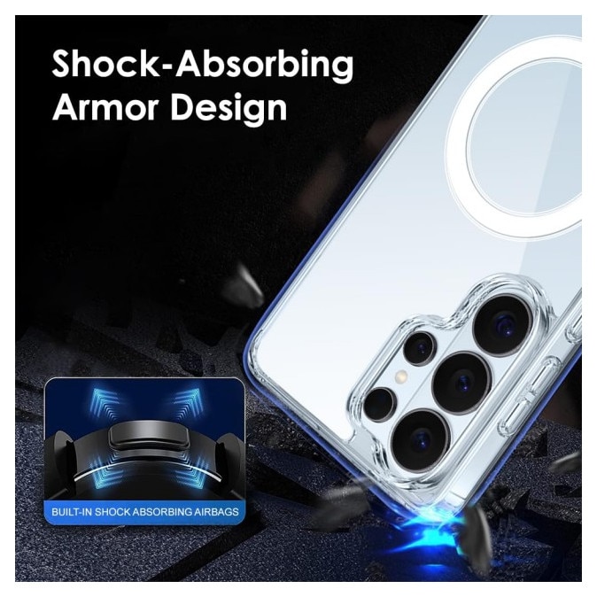 Husa Compatibila Cu Samsung S26 Ultra, MagSafe, Protectie Camere Individuala, TPU + Silicon, Anti-soc, Slim, Clear Case