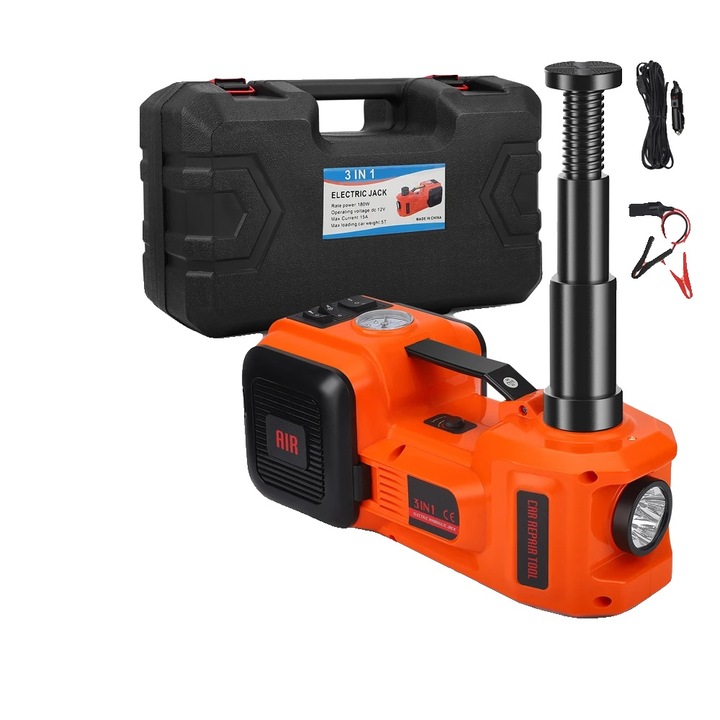 Elevator electric auto, capacitate ridicare 5 tone, interval ridicare 15-54 cm, iluminare LED 4000 lumeni, presiune maxima umflare 150 PSI