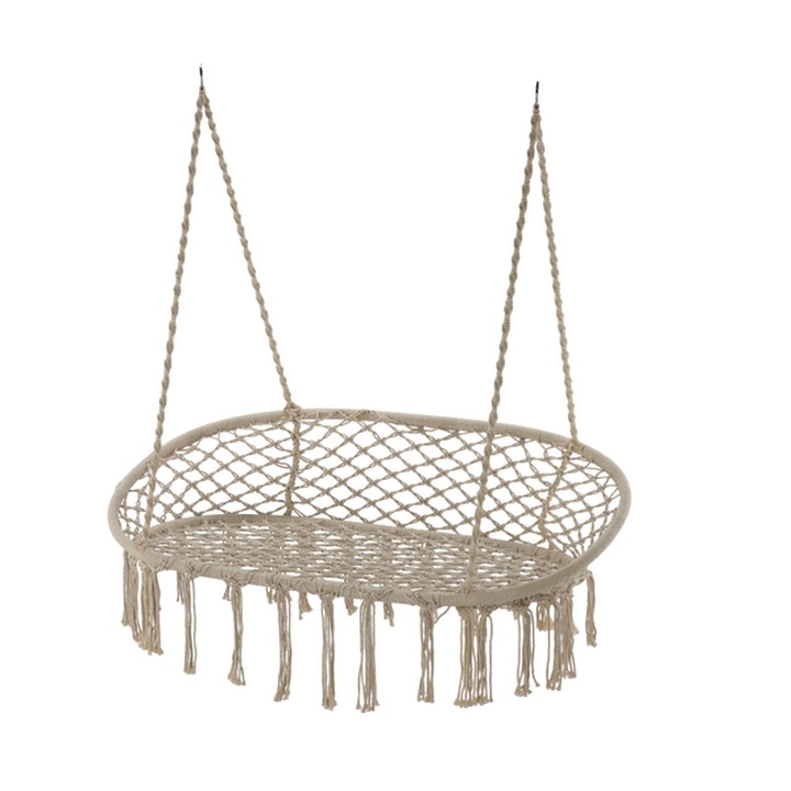 Leagan Tip Scaun, Dublu, Maxim 300 kg, Dimensiune, 110x62x73 cm, Culoare Bej - imagine 2 Leagan Tip Scaun, Dublu, Maxim 300 kg, Dimensiune, 110x62x73 cm, Culoare Bej - imagine 3 Leagan Tip Scaun, Dublu, Maxim 300 kg, Dimensiune, 110x62x73 cm, Culoare Bej