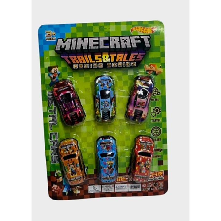 Setvl 6 masinute Minecraft aliaj plastic/metal