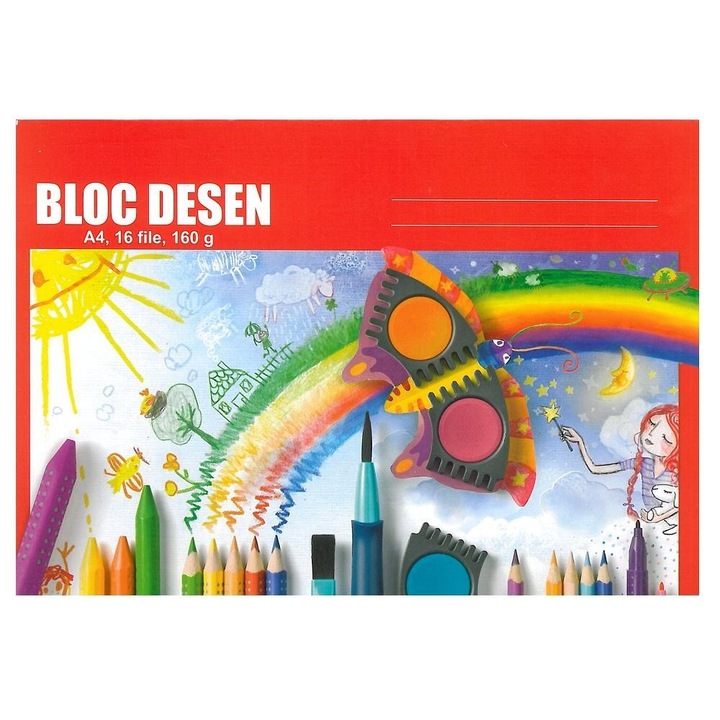 Bloc desen A4, 16 file, 160g/mp
